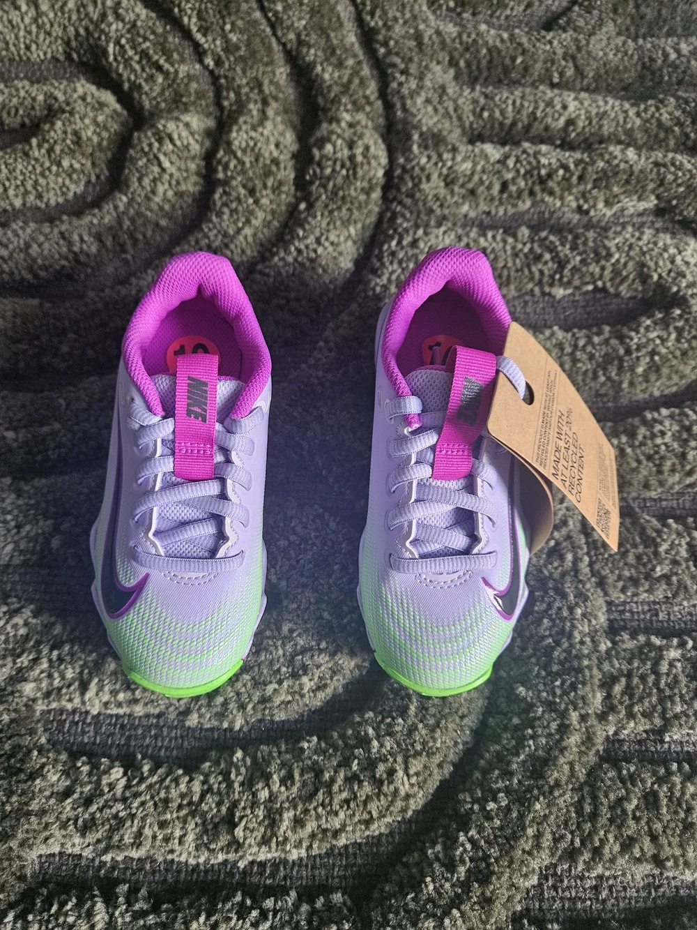 Nike Kids Shoes Size 10C Purple Pink Green Sneakers HJ4573-500 New With Tags